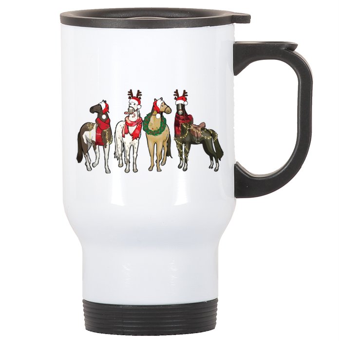 Horse Christmas Western Christmas Horse Stainless Steel Travel Mug