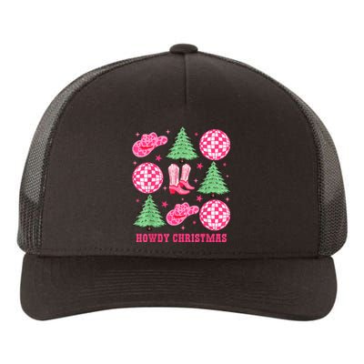 Howdy Christmas Western Cowgirl Boots And Hats Xmas Trees Yupoong Adult 5-Panel Trucker Hat