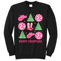 Howdy Christmas Western Cowgirl Boots And Hats Xmas Trees Sweatshirt