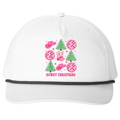 Howdy Christmas Western Cowgirl Boots And Hats Xmas Trees Snapback Five-Panel Rope Hat