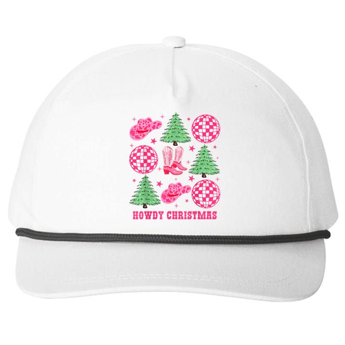 Howdy Christmas Western Cowgirl Boots And Hats Xmas Trees Snapback Five-Panel Rope Hat