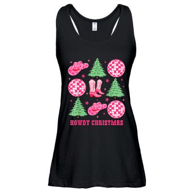 Howdy Christmas Western Cowgirl Boots And Hats Xmas Trees Ladies Essential Flowy Tank