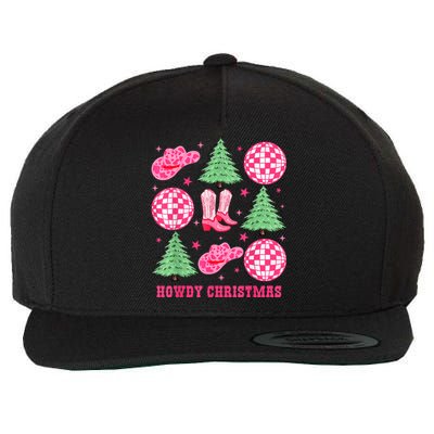 Howdy Christmas Western Cowgirl Boots And Hats Xmas Trees Wool Snapback Cap