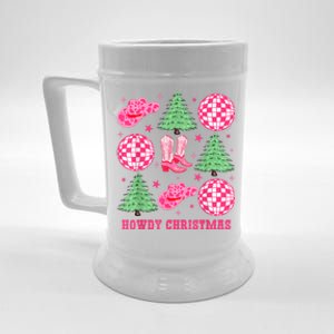 Howdy Christmas Western Cowgirl Boots And Hats Xmas Trees Beer Stein