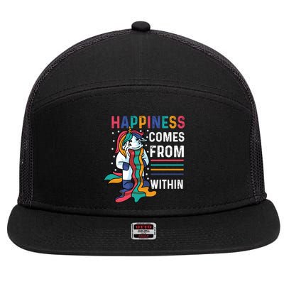 Happiness Comes Within Gay And Homosexual Santa Claus Funny Gift 7 Panel Mesh Trucker Snapback Hat