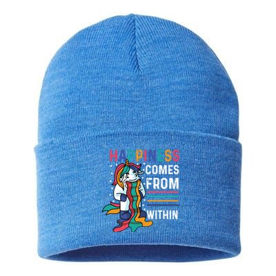 Happiness Comes Within Gay And Homosexual Santa Claus Funny Gift Sustainable Knit Beanie