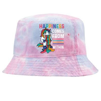 Happiness Comes Within Gay And Homosexual Santa Claus Funny Gift Tie-Dyed Bucket Hat