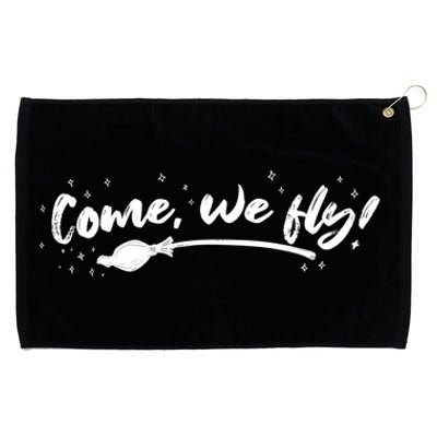 Halloween Come We Fly Witch Vintage Broom Fying Gift Grommeted Golf Towel