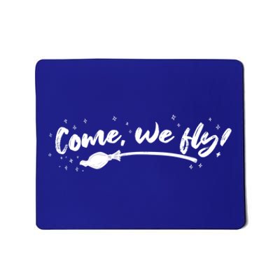 Halloween Come We Fly Witch Vintage Broom Fying Gift Mousepad