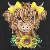 Highland Cow With Sunflowers Adult Drive Performance Visor