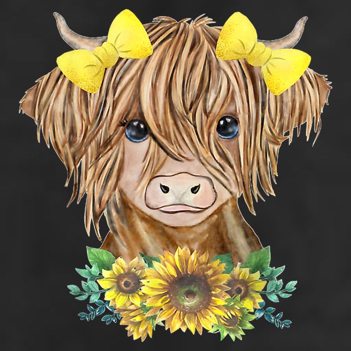 Highland Cow With Sunflowers Adult Drive Performance Visor