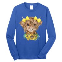 Highland Cow With Sunflowers Long Sleeve Shirt