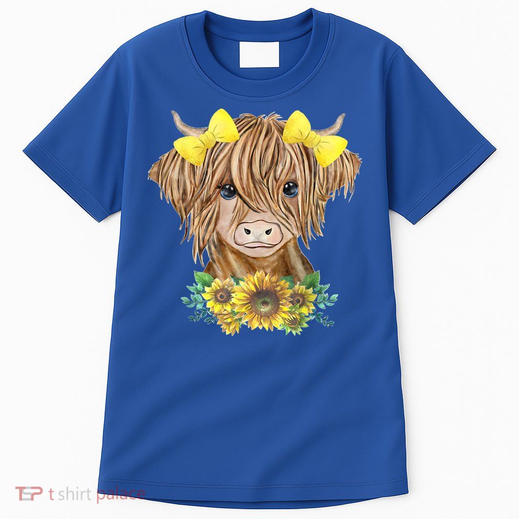 Highland Cow With Sunflowers Tall T-Shirt