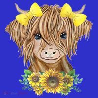 Highland Cow With Sunflowers Tall T-Shirt