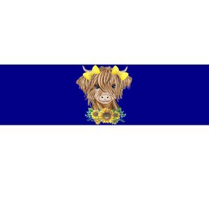 Highland Cow With Sunflowers Bumper Sticker