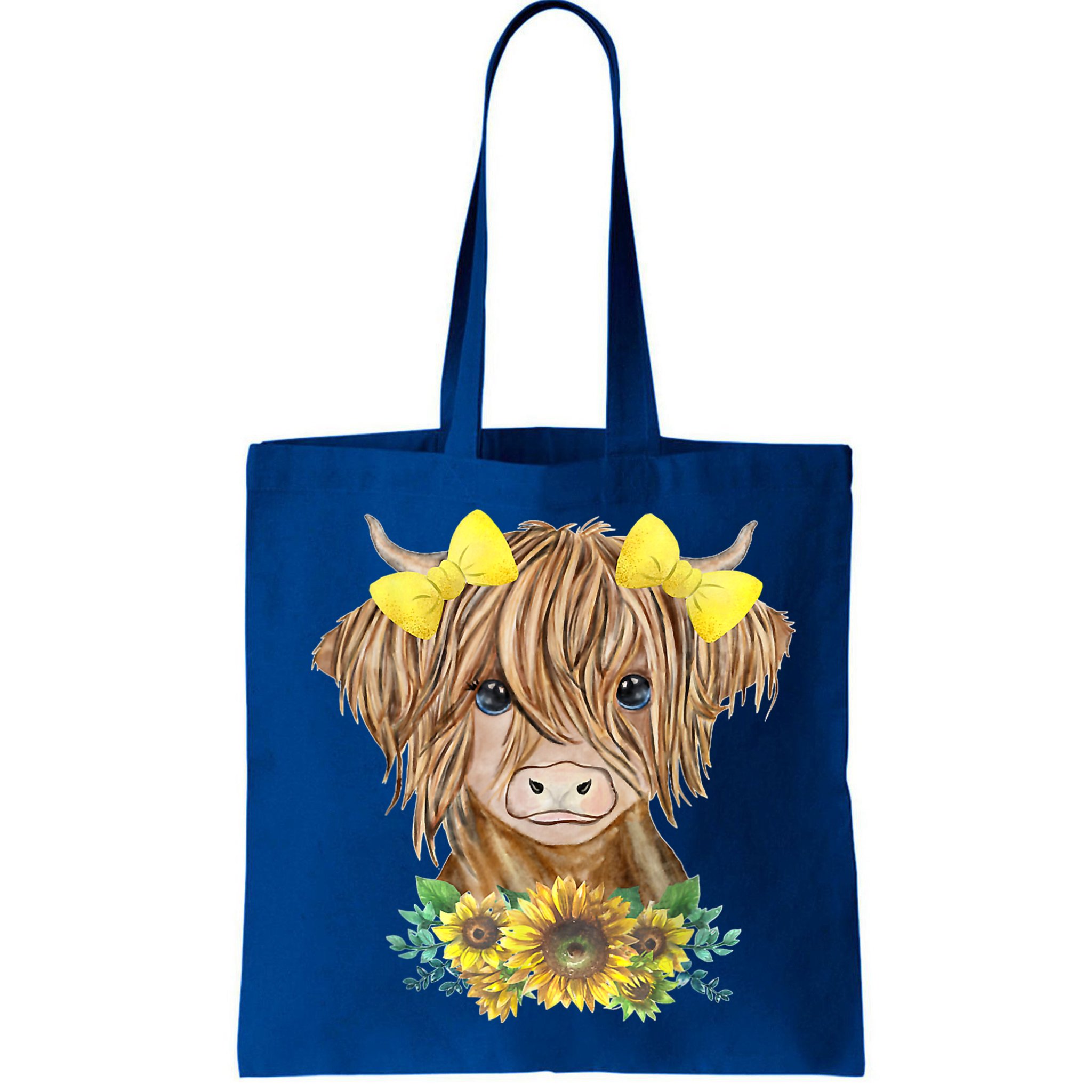 Highland Cow With Sunflowers Bag