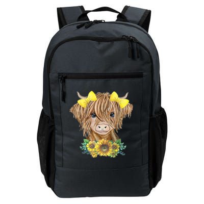 Highland Cow With Sunflowers Daily Commute Backpack