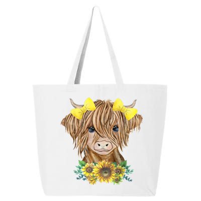 Highland Cow With Sunflowers 25L Jumbo Tote