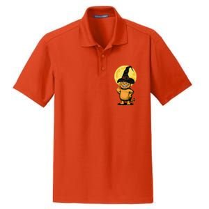 Halloween Cat Wearing Witch Hat With The Middle Finger Funny Dry Zone Grid Polo