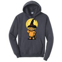 Halloween Cat Wearing Witch Hat With The Middle Finger Funny Tall Hoodie