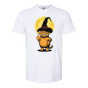 Halloween Cat Wearing Witch Hat With The Middle Finger Funny Softstyle CVC T-Shirt