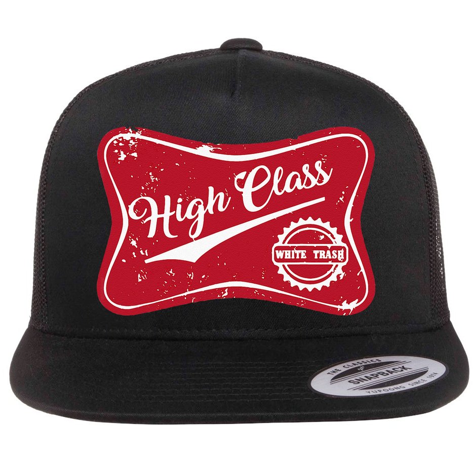 High Class White Trash Vintage Country For Men & Women Flat Bill Trucker Hat