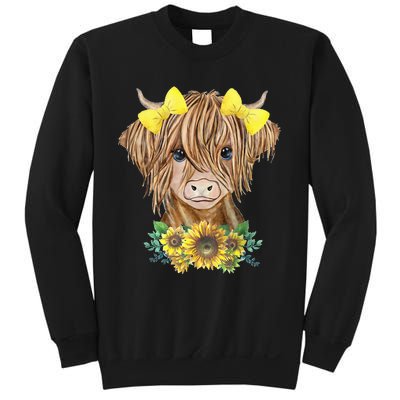 Highland Cow With Sunflowers Sweatshirt