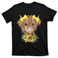 Highland Cow With Sunflowers T-Shirt