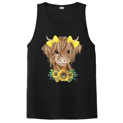 Highland Cow With Sunflowers PosiCharge Competitor Tank