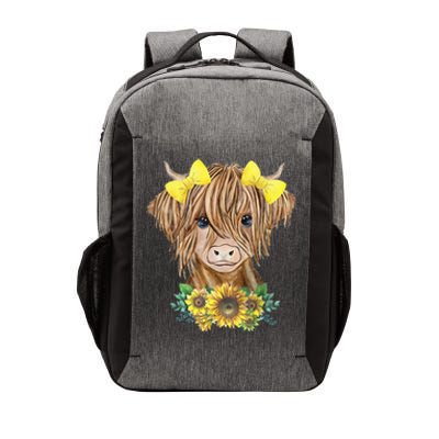 Highland Cow With Sunflowers Vector Backpack