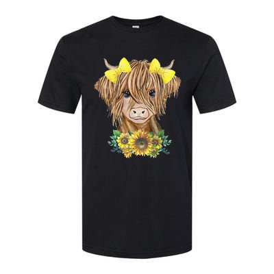 Highland Cow With Sunflowers Softstyle® CVC T-Shirt