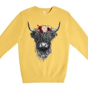 Highland Cow Western Country Premium Crewneck Sweatshirt