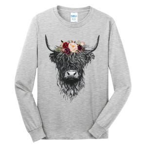 Highland Cow Western Country Tall Long Sleeve T-Shirt