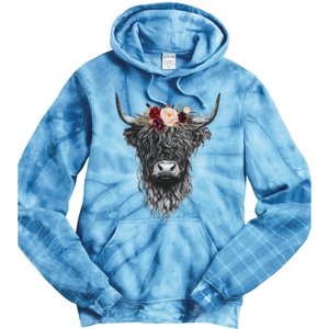 Highland Cow Western Country Tie Dye Hoodie