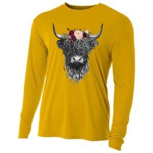 Highland Cow Western Country Cooling Performance Long Sleeve Crew