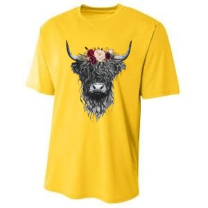 Highland Cow Western Country Performance Sprint T-Shirt