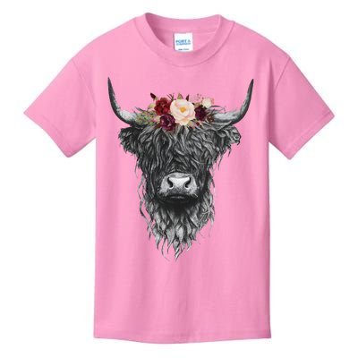 Highland Cow Western Country Kids T-Shirt