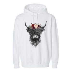 Highland Cow Western Country Garment-Dyed Fleece Hoodie