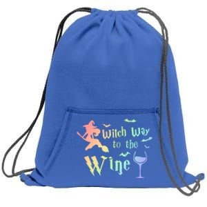 Halloween Costumes Witch Way To The Wine Lover Fun Gift Sweatshirt Cinch Pack Bag