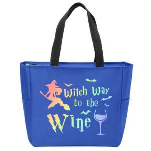 Halloween Costumes Witch Way To The Wine Lover Fun Gift Zip Tote Bag