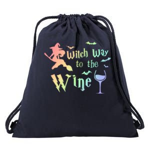 Halloween Costumes Witch Way To The Wine Lover Fun Gift Drawstring Bag