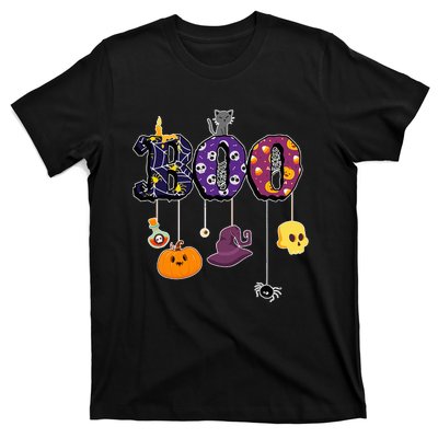 Halloween Costume with Spiders Ghosts Pumpkin & Witch Hat T-Shirt