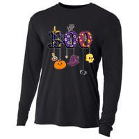 Halloween Costume with Spiders Ghosts Pumpkin & Witch Hat Cooling Performance Long Sleeve Crew