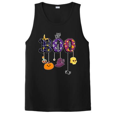 Halloween Costume with Spiders Ghosts Pumpkin & Witch Hat PosiCharge Competitor Tank