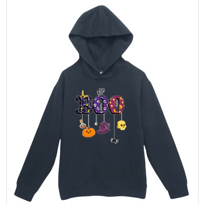 Halloween Costume with Spiders Ghosts Pumpkin & Witch Hat Urban Pullover Hoodie