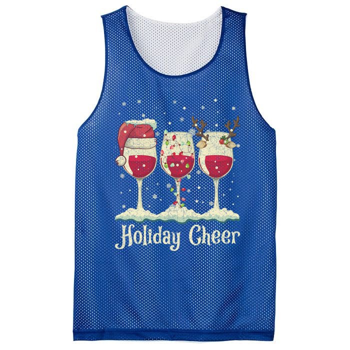 Holiday Cheer Wine Santa Hat Christmas Gift Mesh Reversible Basketball Jersey Tank