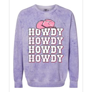 Howdy Cow Western Country Cowgirl Colorblast Crewneck Sweatshirt