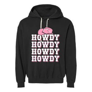 Howdy Cow Western Country Cowgirl Garment-Dyed Fleece Hoodie