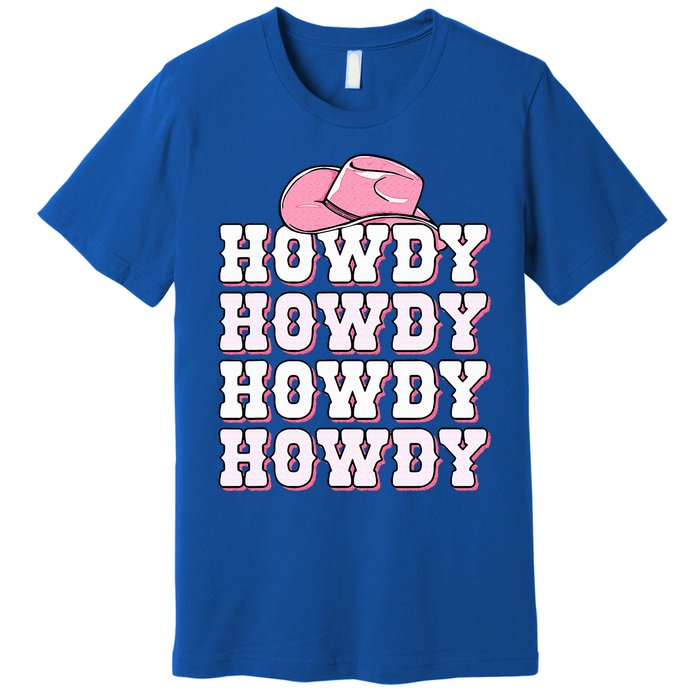 Howdy Cow Western Country Cowgirl Premium T-Shirt