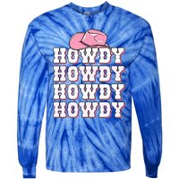 Howdy Cow Western Country Cowgirl Tie-Dye Long Sleeve Shirt